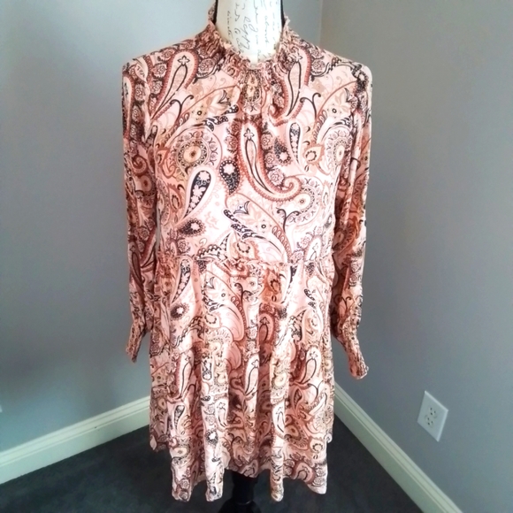 Anthropologie Cady Long Sleeve Paisley Tunic Dress - S - Picture 4 of 10
